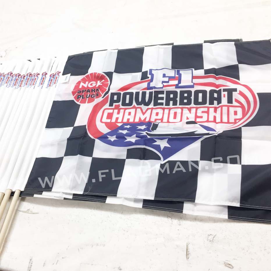 Custom Checkered Race Flags with Logo | Made in USA | Flagman — Flagman ...