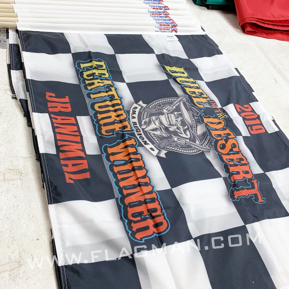 Custom Checkered Race Flags with Logo | Made in USA | Flagman — Flagman ...