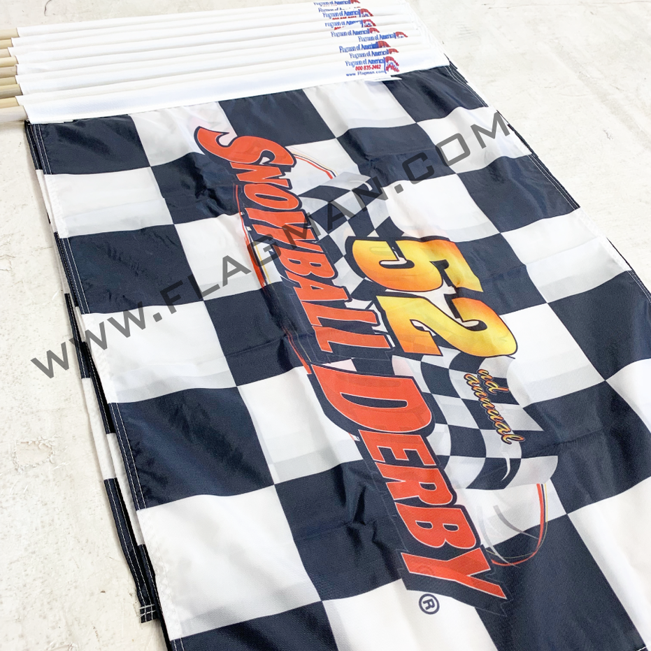 Custom Checkered Race Flags with Logo | Made in USA | Flagman — Flagman ...
