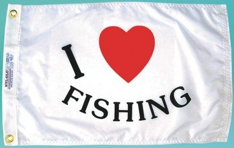 I Love Fishing Flag 12x18""