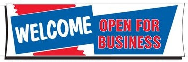 Welcome Banner | Open for Business Banner for Sale