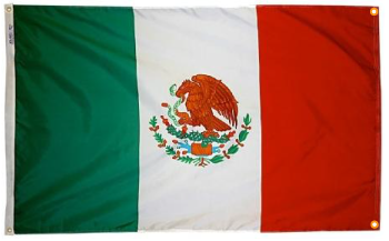 Mexico Flag with Grommets for Wall Hanging