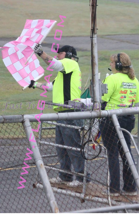 Sewn Pink & White Checkered Racing Flag