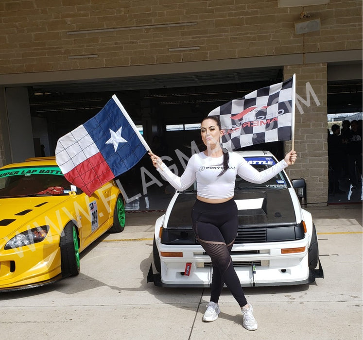 Sewn Texas Checkered Racing Flag
