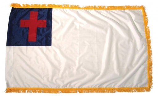 Sewn Indoor Christian Flag With Fringe for sale