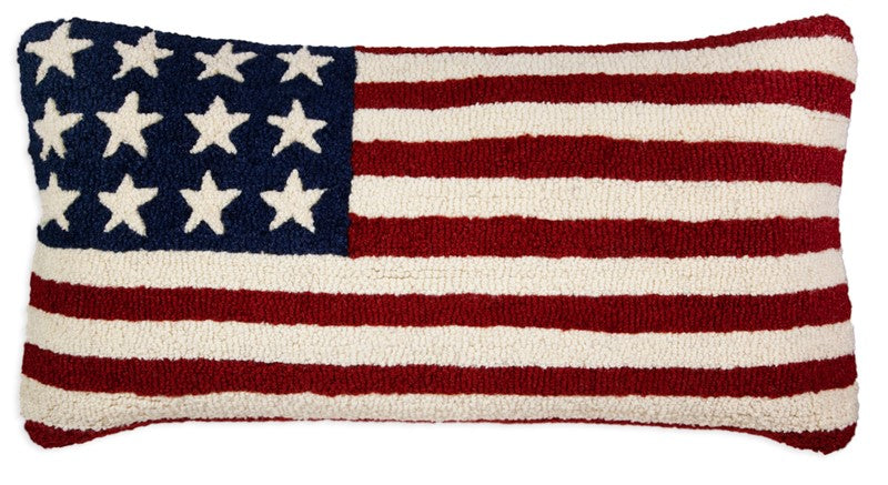 Stars and Stripes - Hooked Wool Pillow